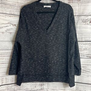 Talulah women’s v neck long sleeve fuzzy oversized pullover sweatshirt